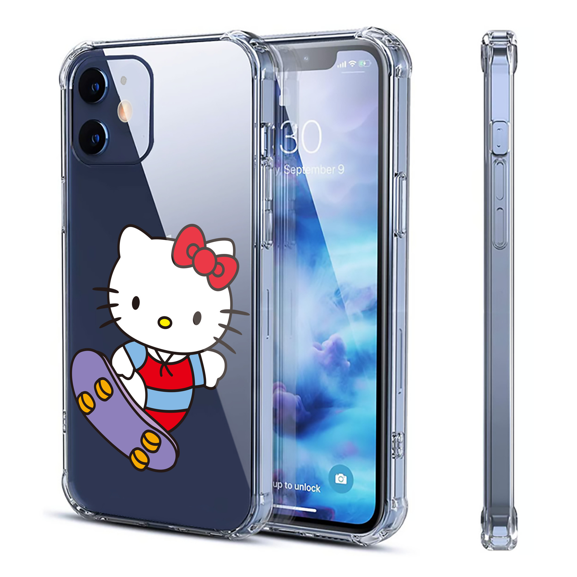 （画像用） Hello Kitty ハローキティ 【iPhone 12シリーズ対応】透明スマホケース（クリアソフトケース）